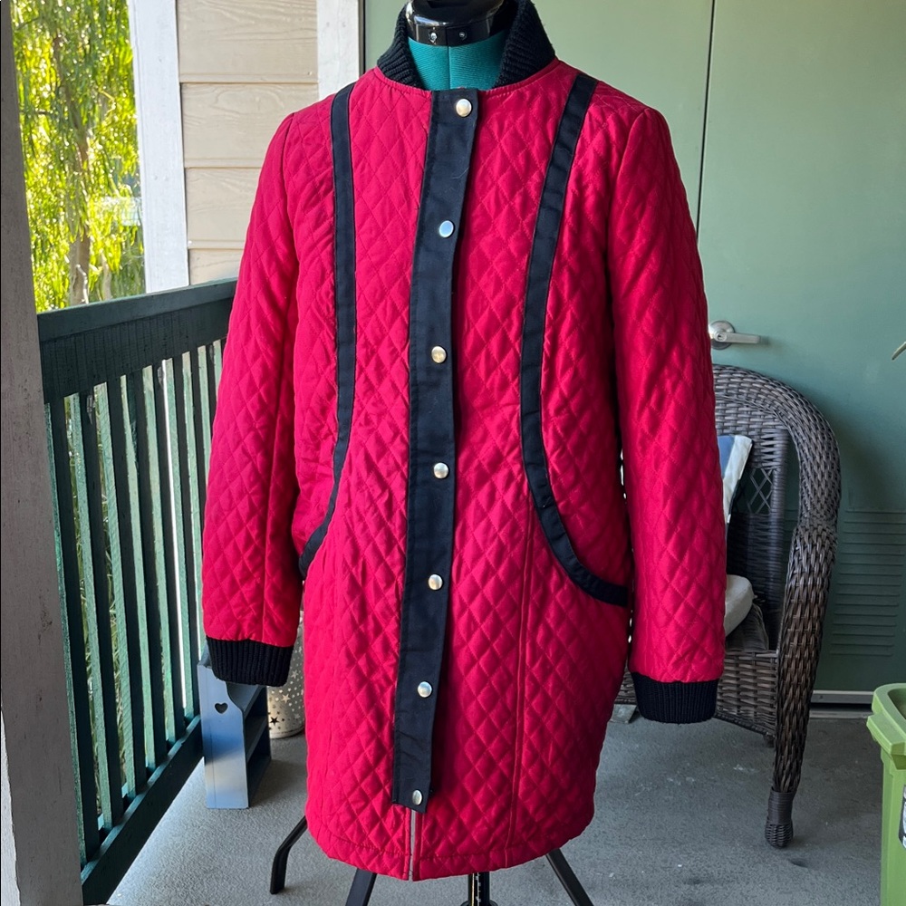 ASOS Red Quilted Puffer with Black Accents